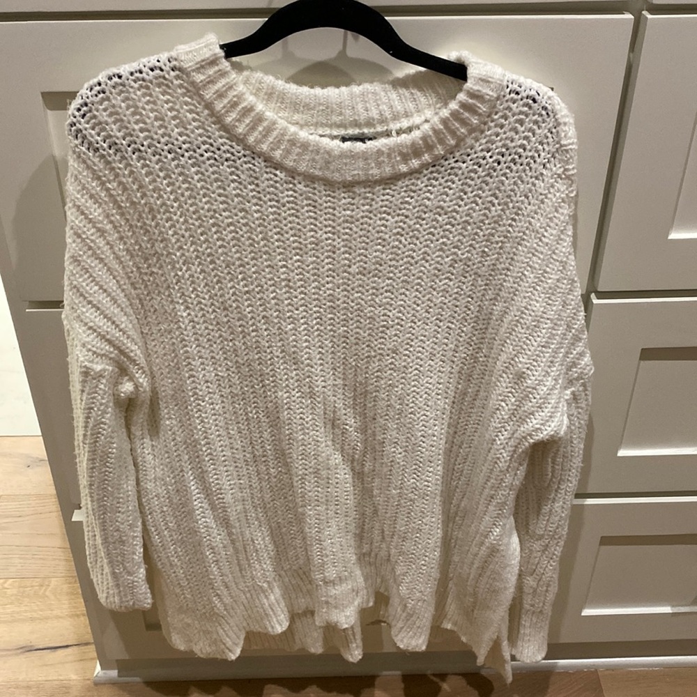 White open knit sweater